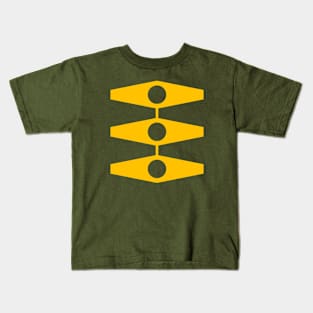 Minimal Eyes in Warm Yellow and Light Olive Kids T-Shirt